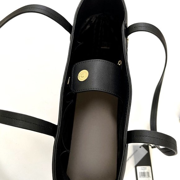 NWT $230 Karl Lagerfeld Paris Maybelle NYC Taxi Tote Bag – Black Faux Leather - Picture 8 of 11